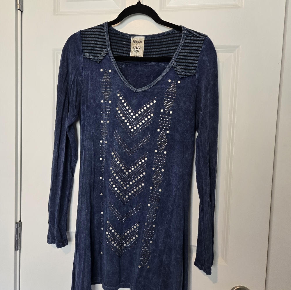 Blue Tunic with Studded Accents